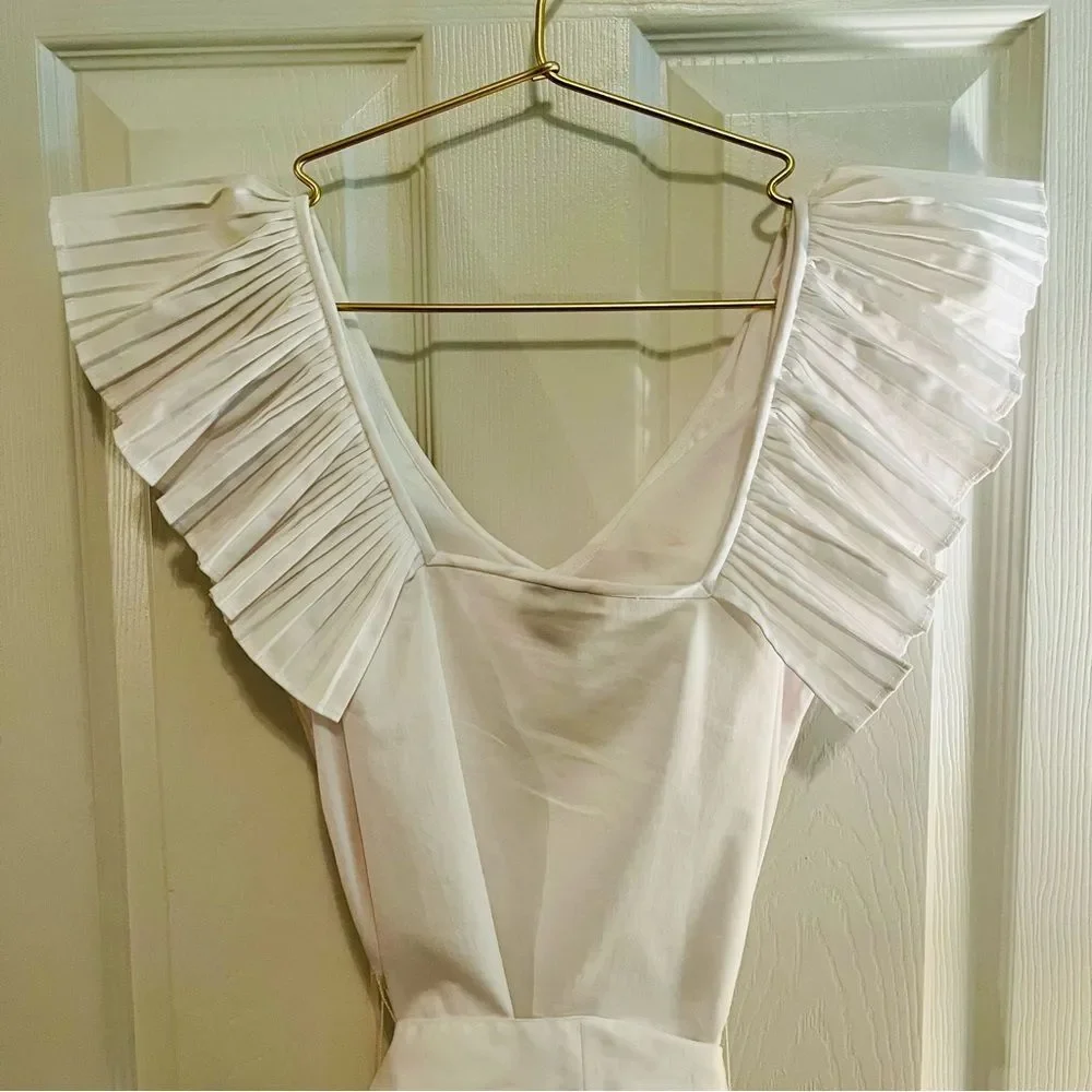 Kate Spade White Ruffle Sleeve Blouse